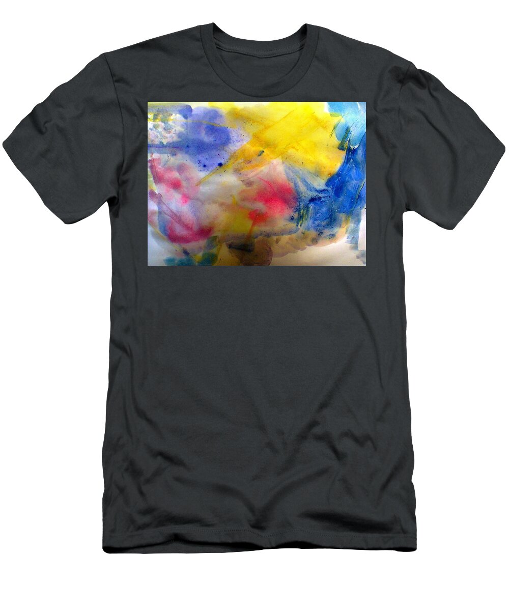 Abstract T-Shirt featuring the painting Colors of the skies by Khalid Saeed