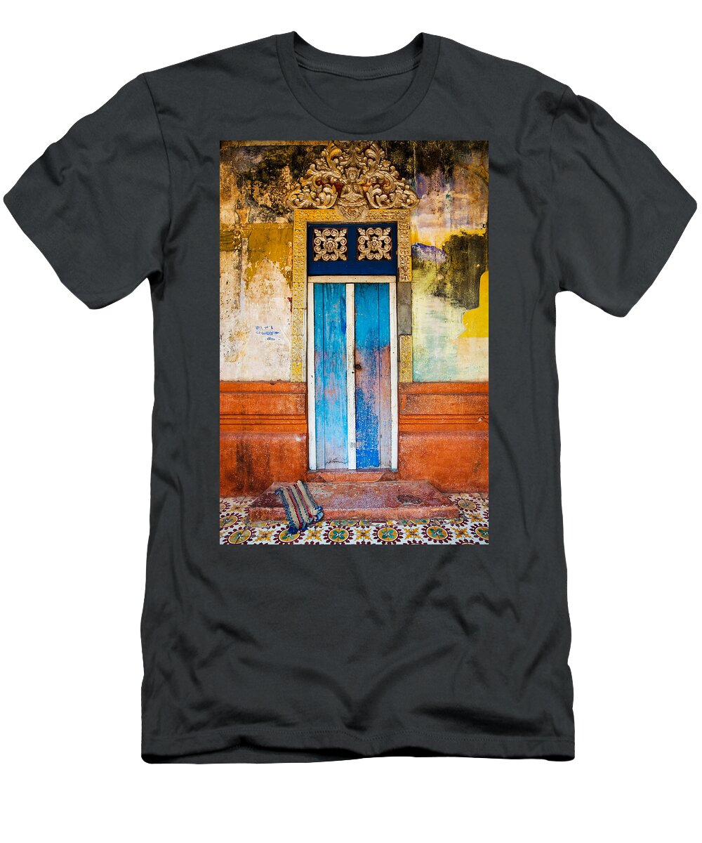 Cambodia T-Shirt featuring the photograph Cambodian Door by Dave Bowman