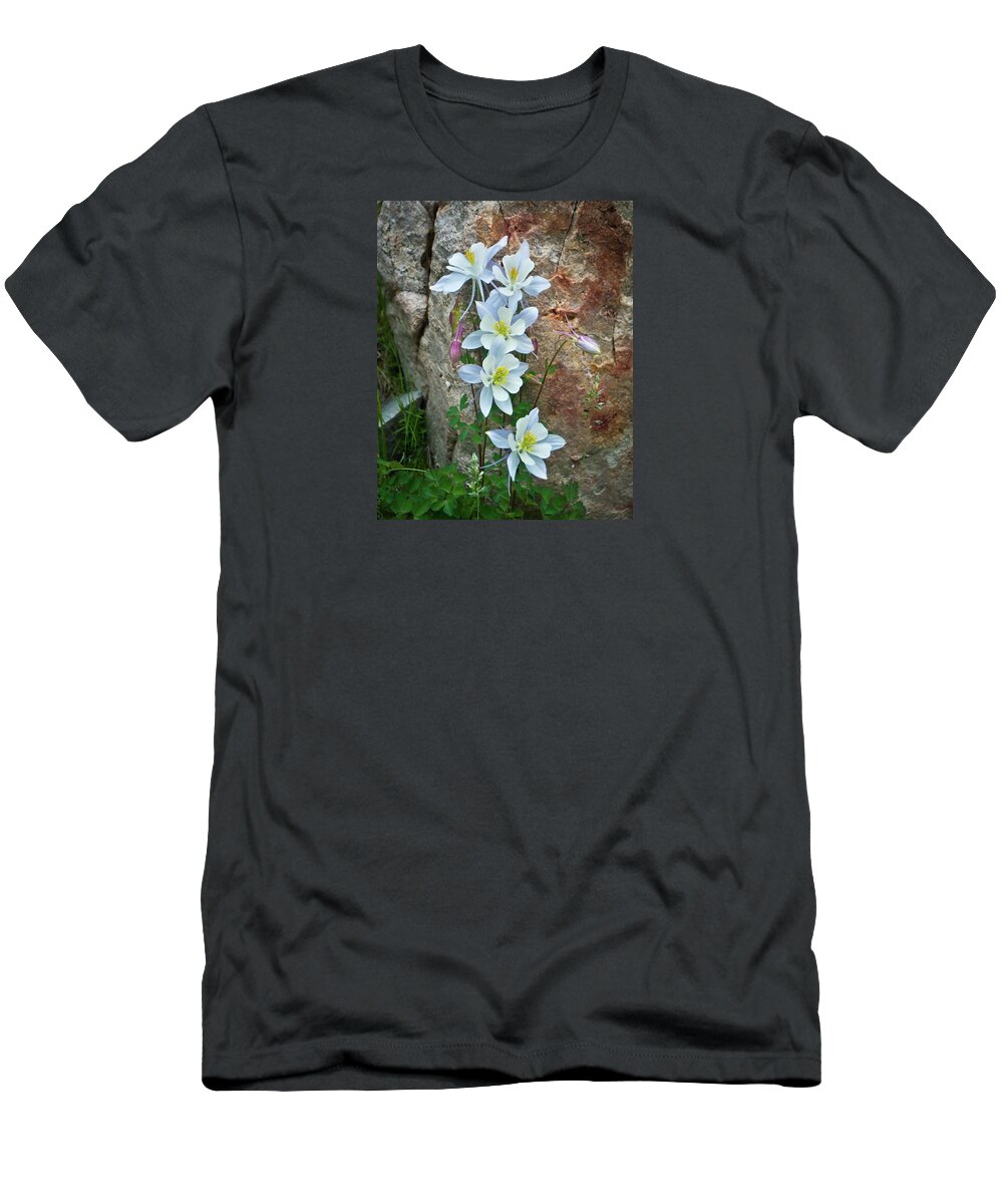  T-Shirt featuring the photograph Columbines #2 by John Strong