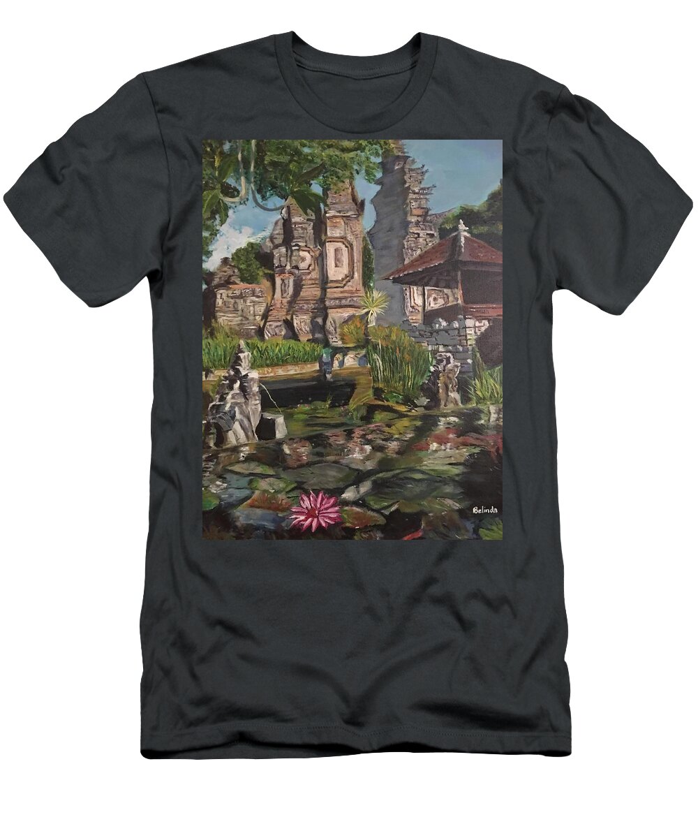 Bali T-Shirt featuring the painting Come into My World by Belinda Low