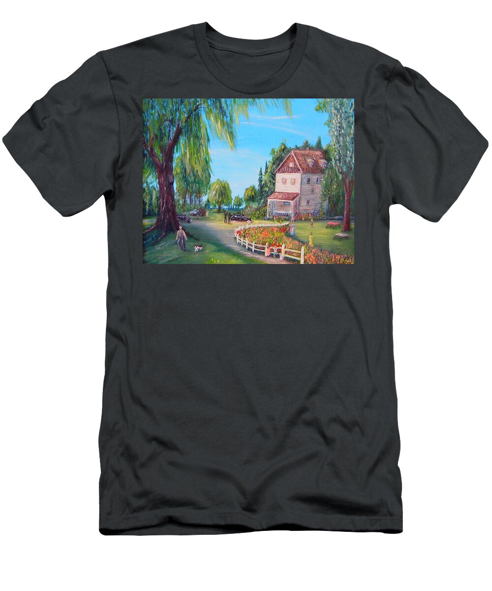 Landscape T-Shirt featuring the painting Coming Home by Daniel W Green
