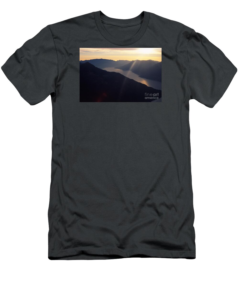Sunset T-Shirt featuring the photograph Como Lake by Riccardo Mottola