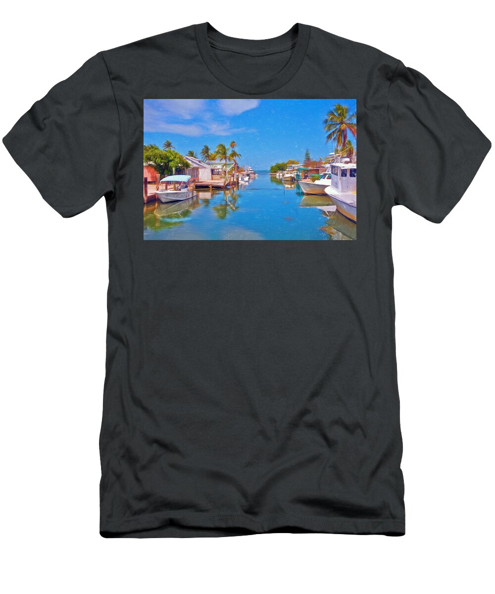 Conchkey T-Shirt featuring the photograph Conch Key Waterfront Living 3 by Ginger Wakem