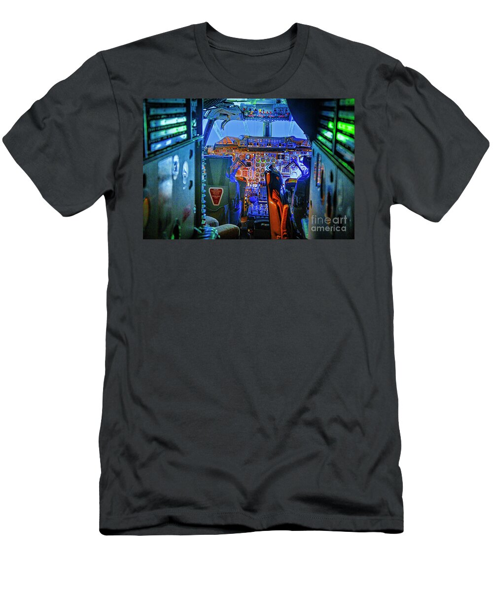 Concord Interiors Cockpits T-Shirt featuring the photograph Concord Cockpit by Rick Bragan