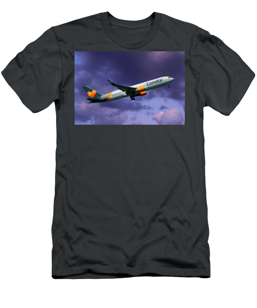 Condor T-Shirt featuring the photograph Condor Boeing 767-3Q8 by Smart Aviation
