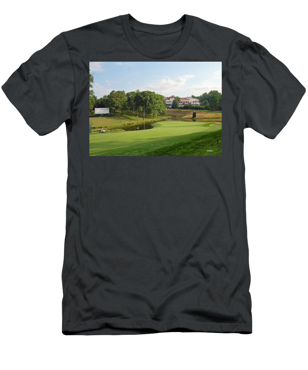 Maryland T-Shirt featuring the photograph Congressional Blue Course - The Finish - Par 4 18th by Ronald Reid
