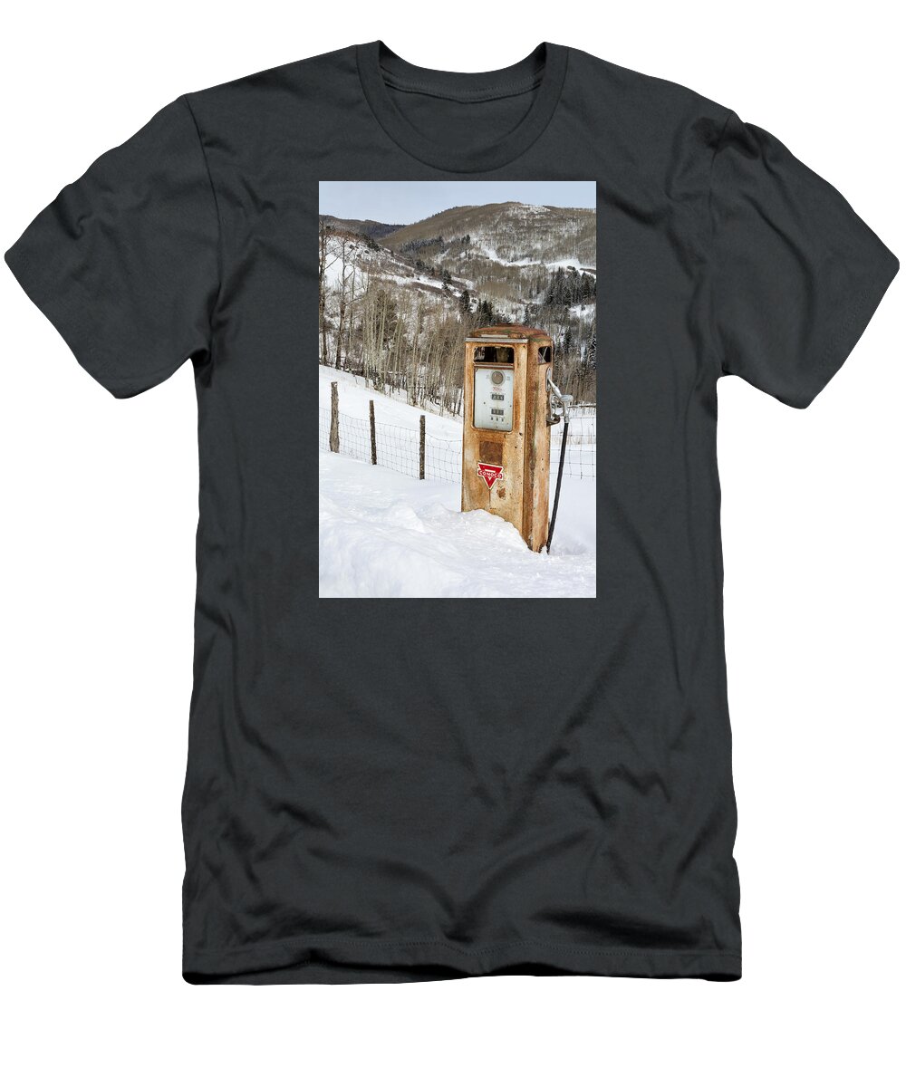 Gas T-Shirt featuring the photograph Conoco In The Snow by Denise Bush
