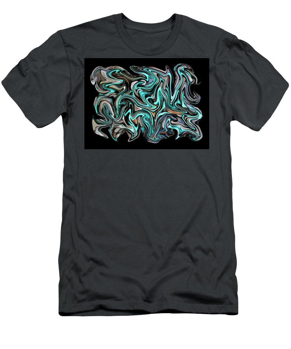 Distort T-Shirt featuring the digital art Convoluted Blue by Robert Woodward
