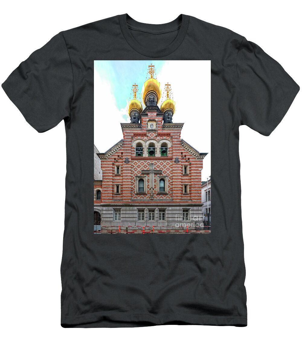 Orthodox T-Shirt featuring the photograph Copenhagen Alexander Nevsky Facade by Antony McAulay