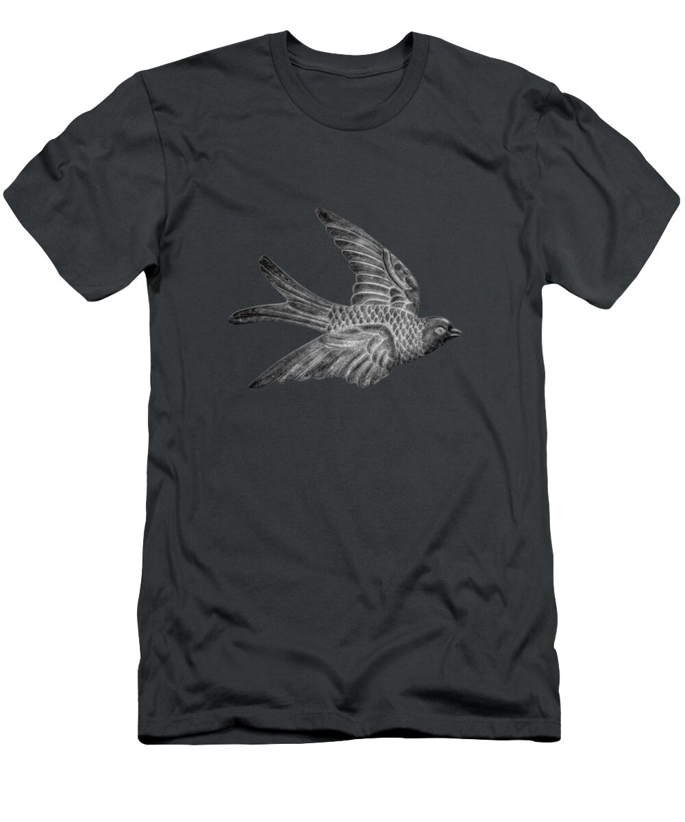 Art T-Shirt featuring the photograph Copper Bird BW by YoPedro