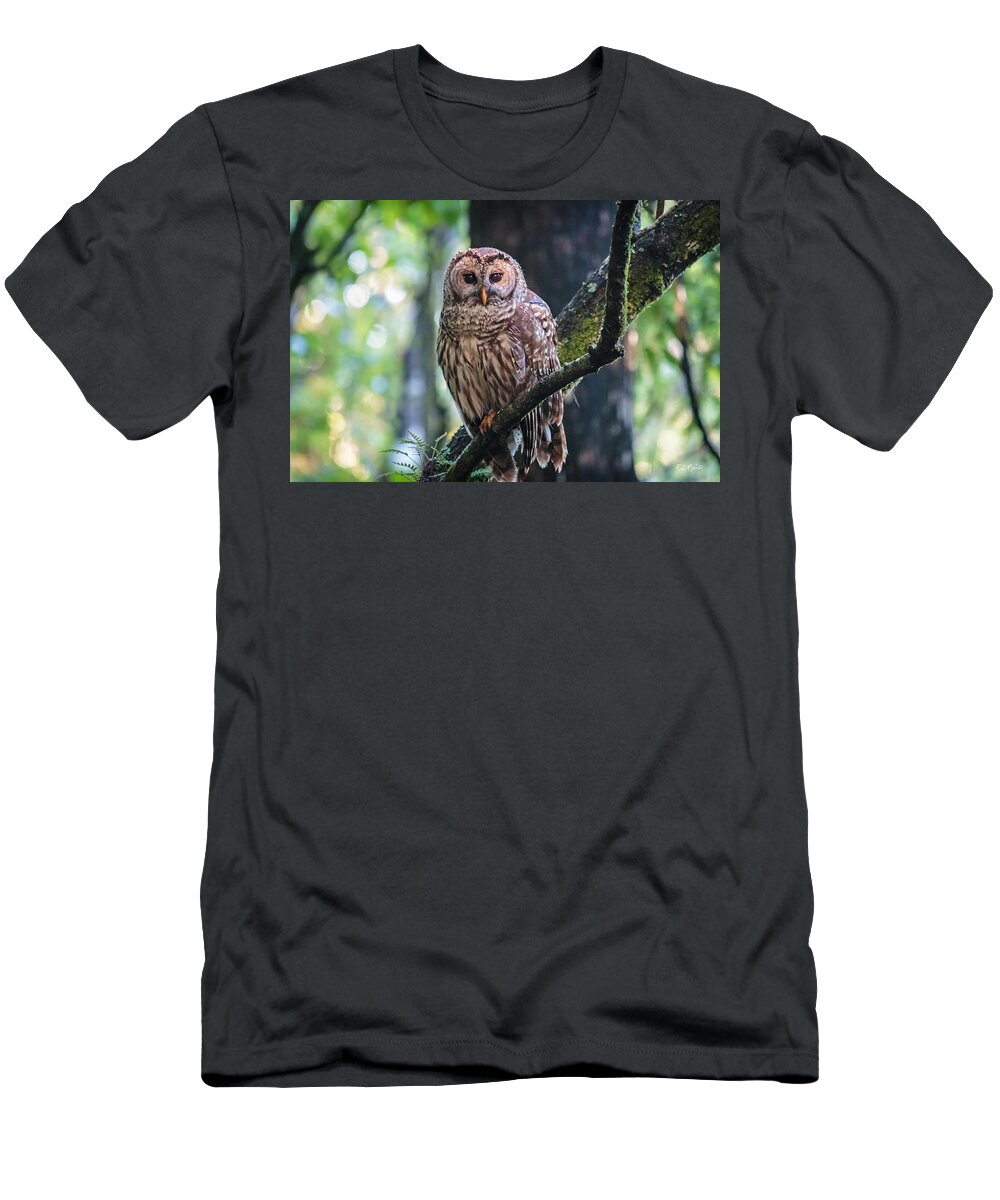 Florida T-Shirt featuring the photograph Corkscrew Swamp Sanctuary - Barred Owl Overlooking the Sanctuary by Ronald Reid