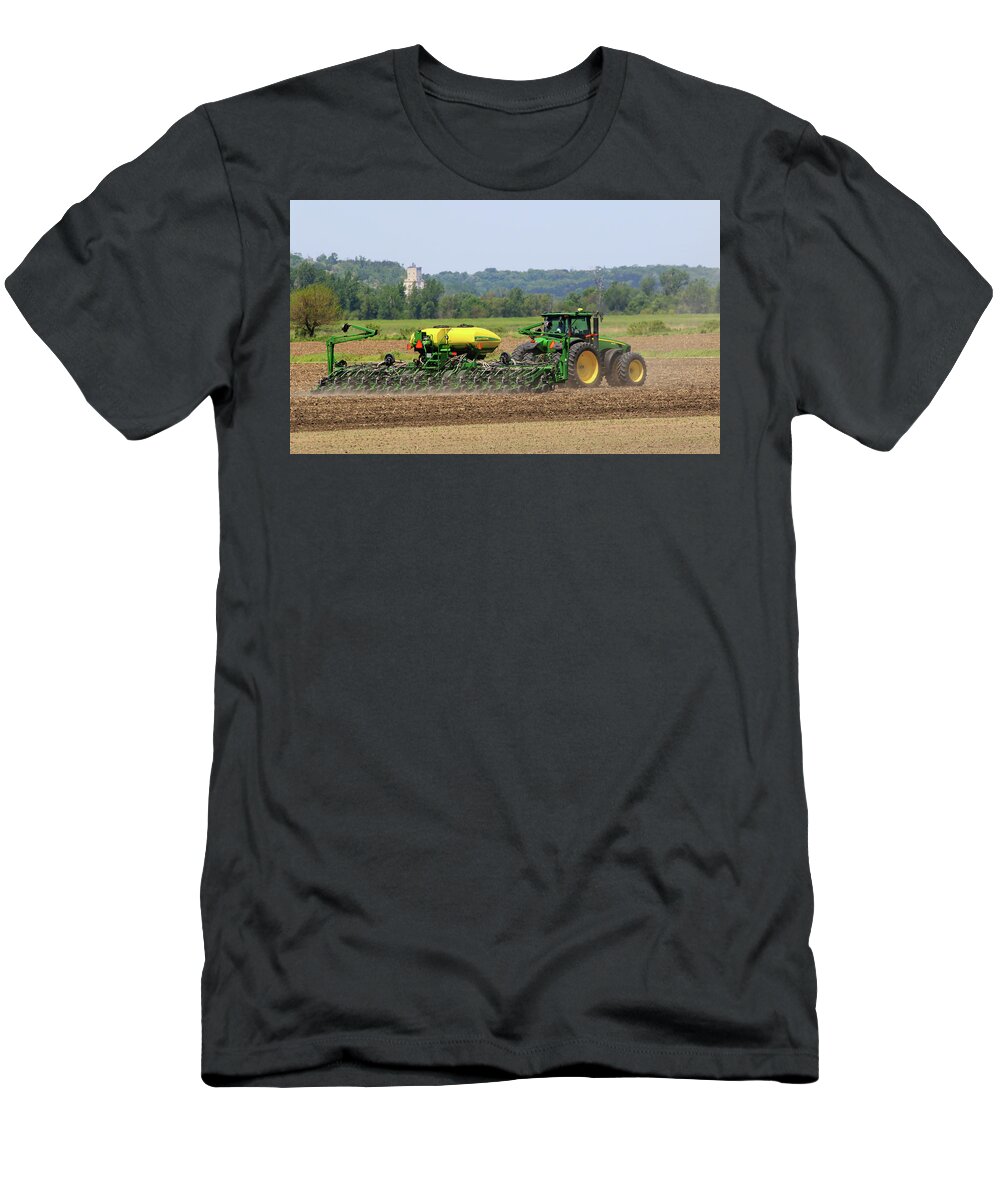 Iowa T-Shirt featuring the photograph Corn Planting Fremont County Iowa by J Laughlin