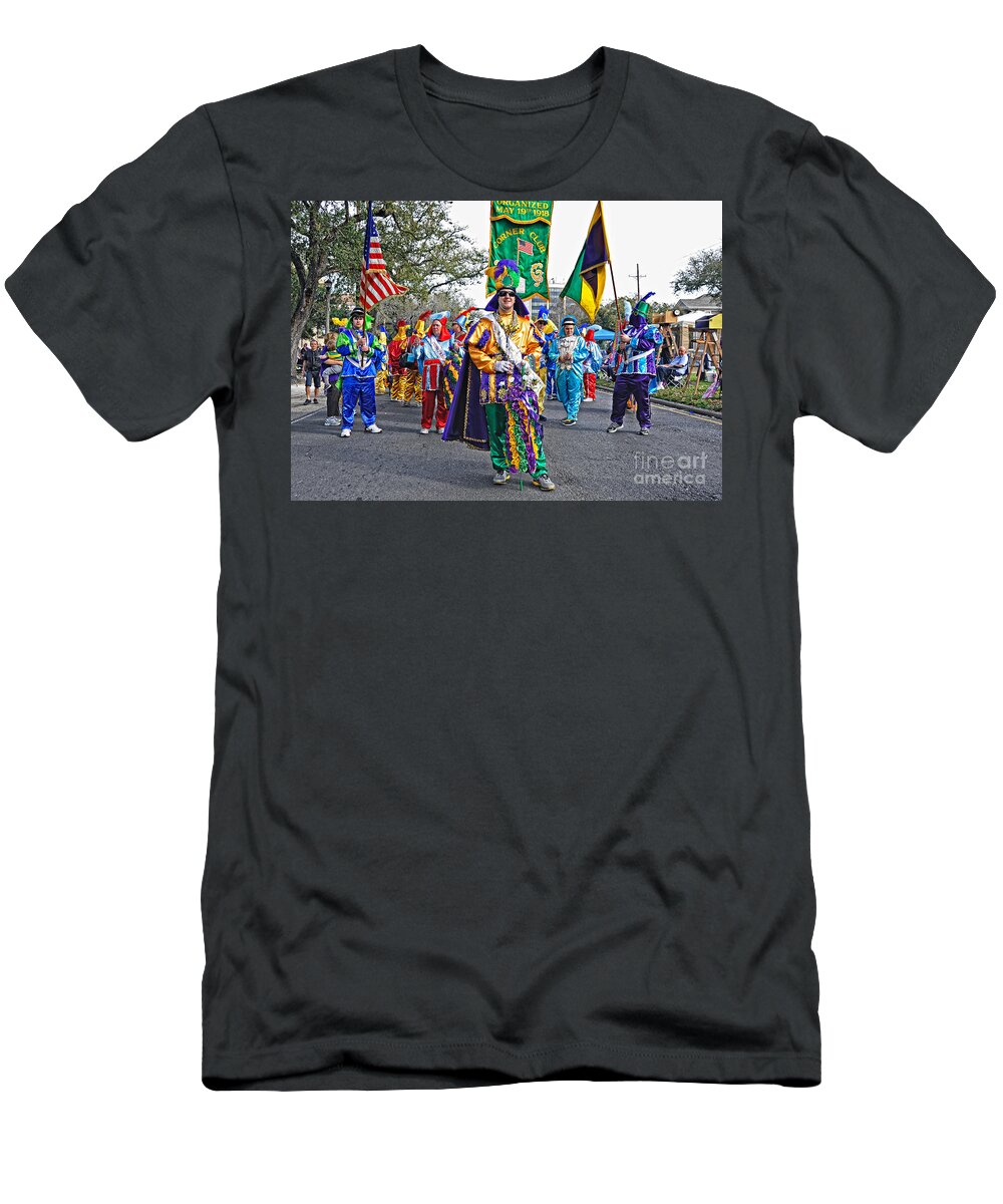 Mardi Gras T-Shirt featuring the photograph Corner Club 3 -Mardi Gras New Orleans by Kathleen K Parker