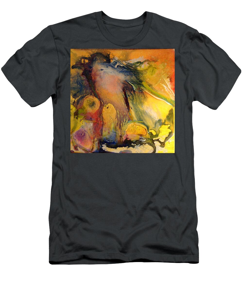 Abstract T-Shirt featuring the mixed media Cosmic Space by Buff Holtman