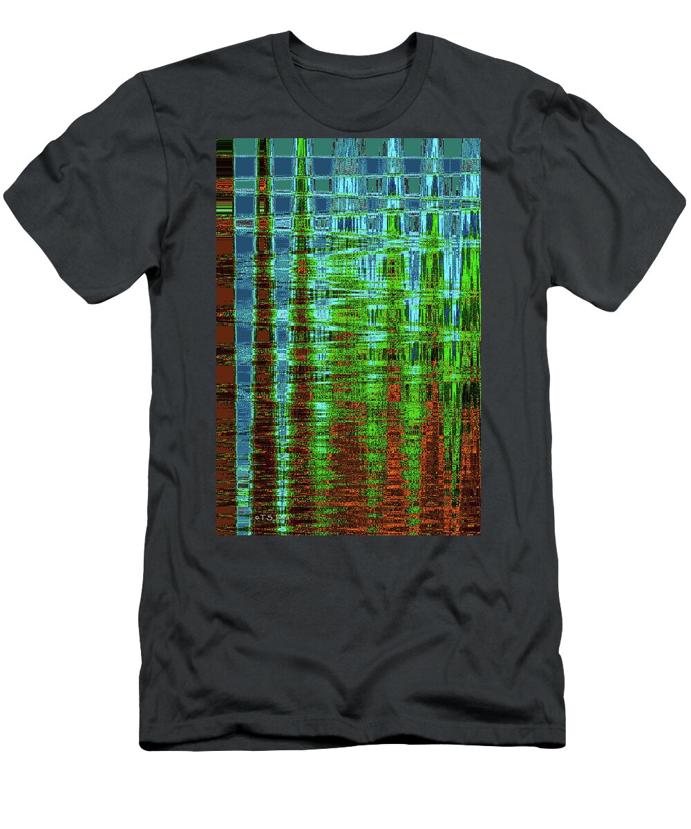 Cotton Field Abstract #2 T-Shirt featuring the digital art Cotton Field Abstract #2 by Tom Janca