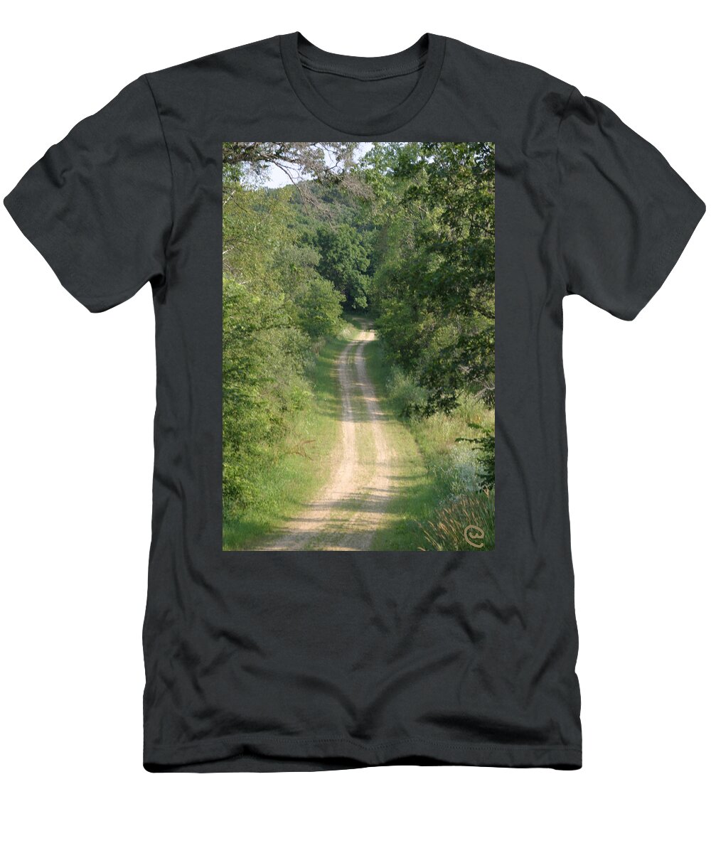 Gravel T-Shirt featuring the photograph Country Lane by Bjorn Sjogren