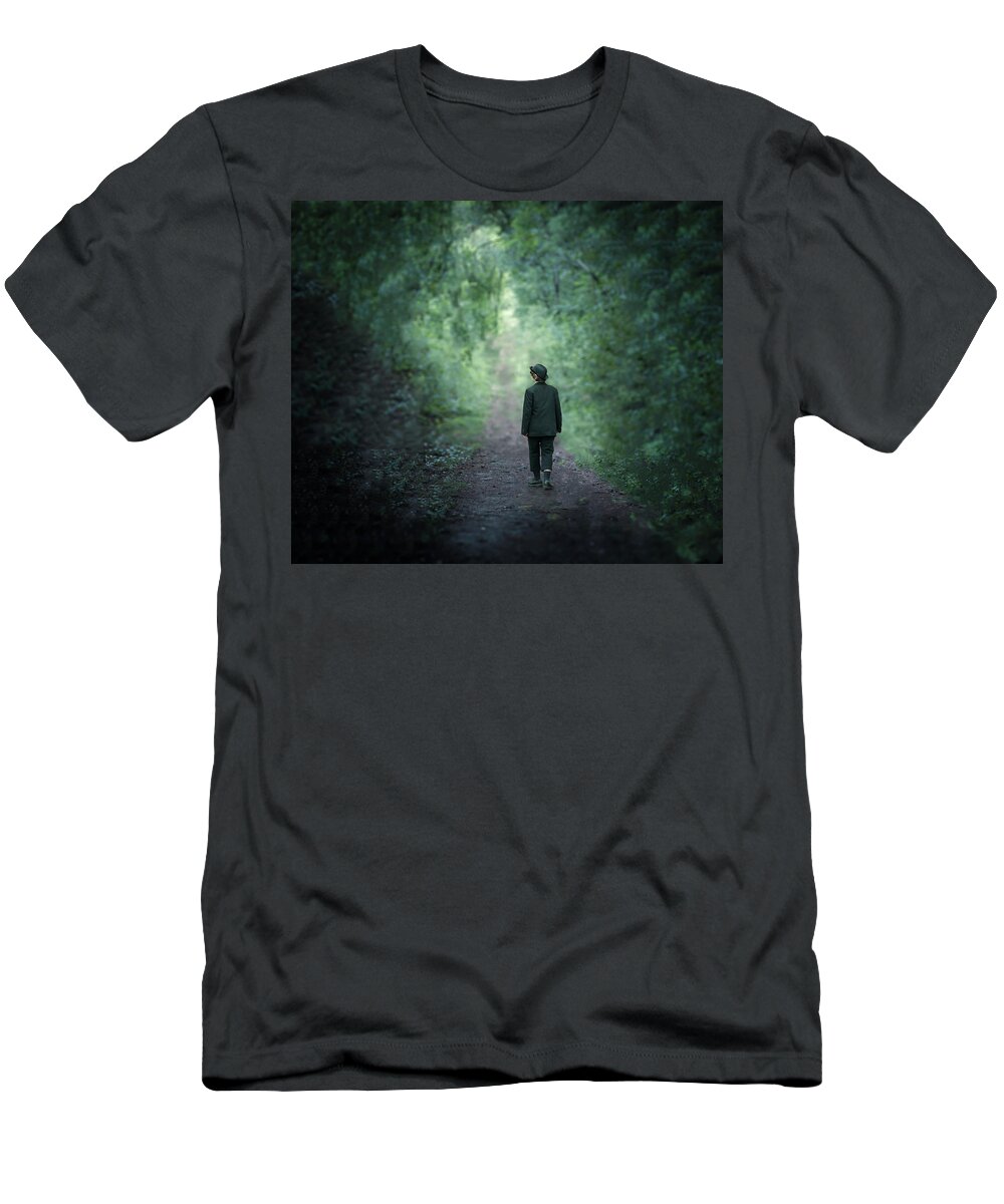 Path T-Shirt featuring the digital art Country Path by Rick Mosher