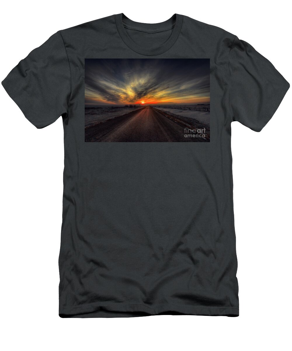 Canada T-Shirt featuring the photograph Country Road Dawn by Ian McGregor