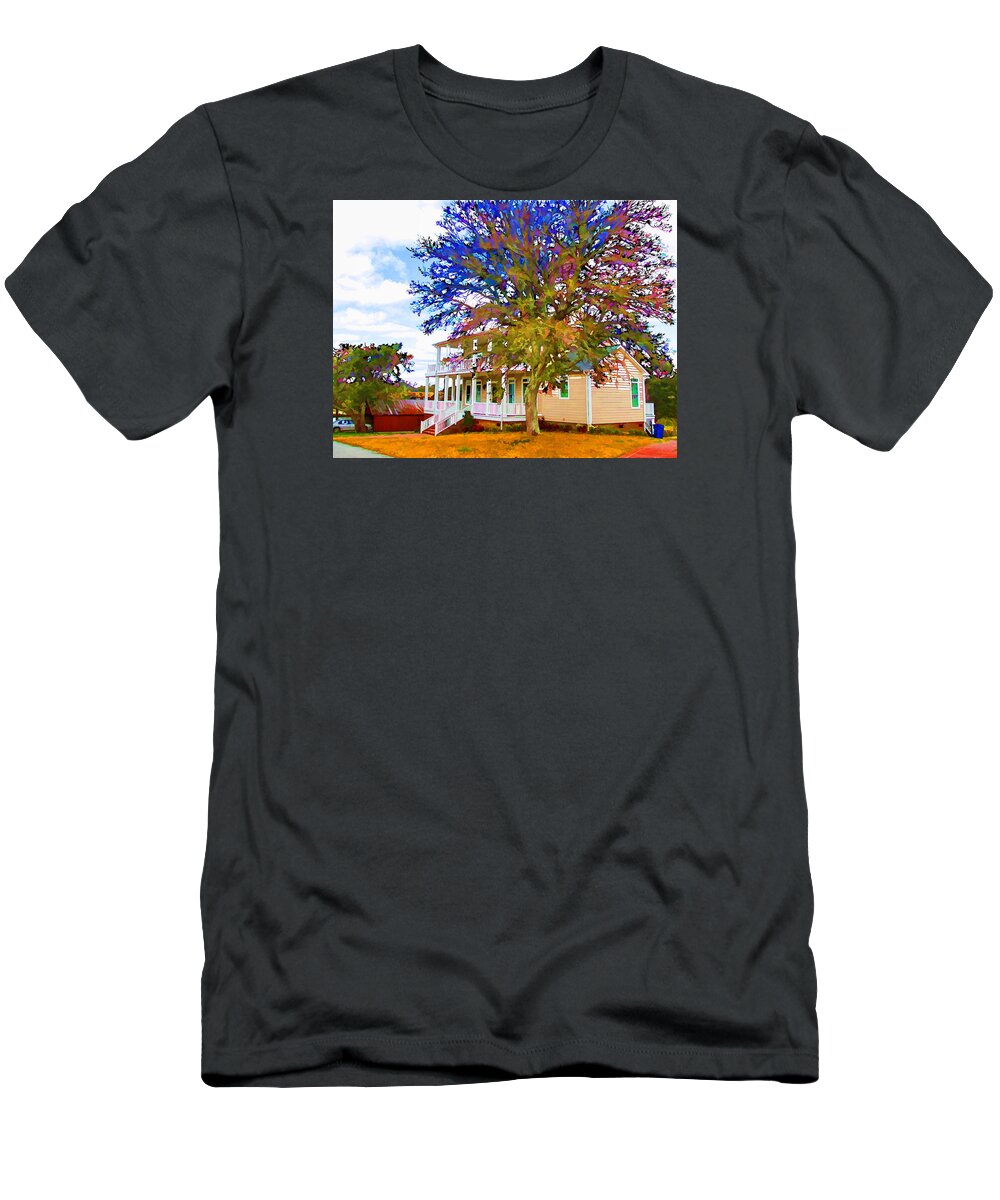 Outdoor T-Shirt featuring the painting Countryside house 1 by Jeelan Clark
