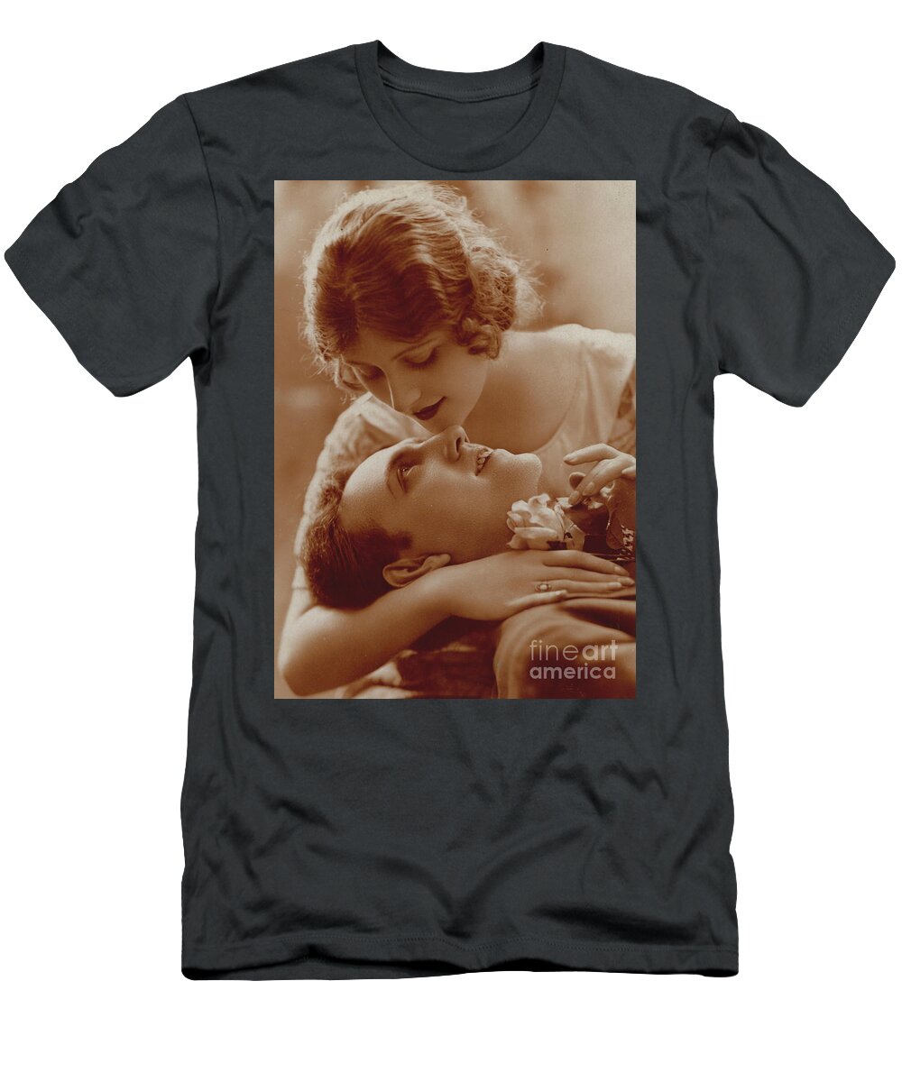 Kiss T-Shirt featuring the photograph Couple in love by French School