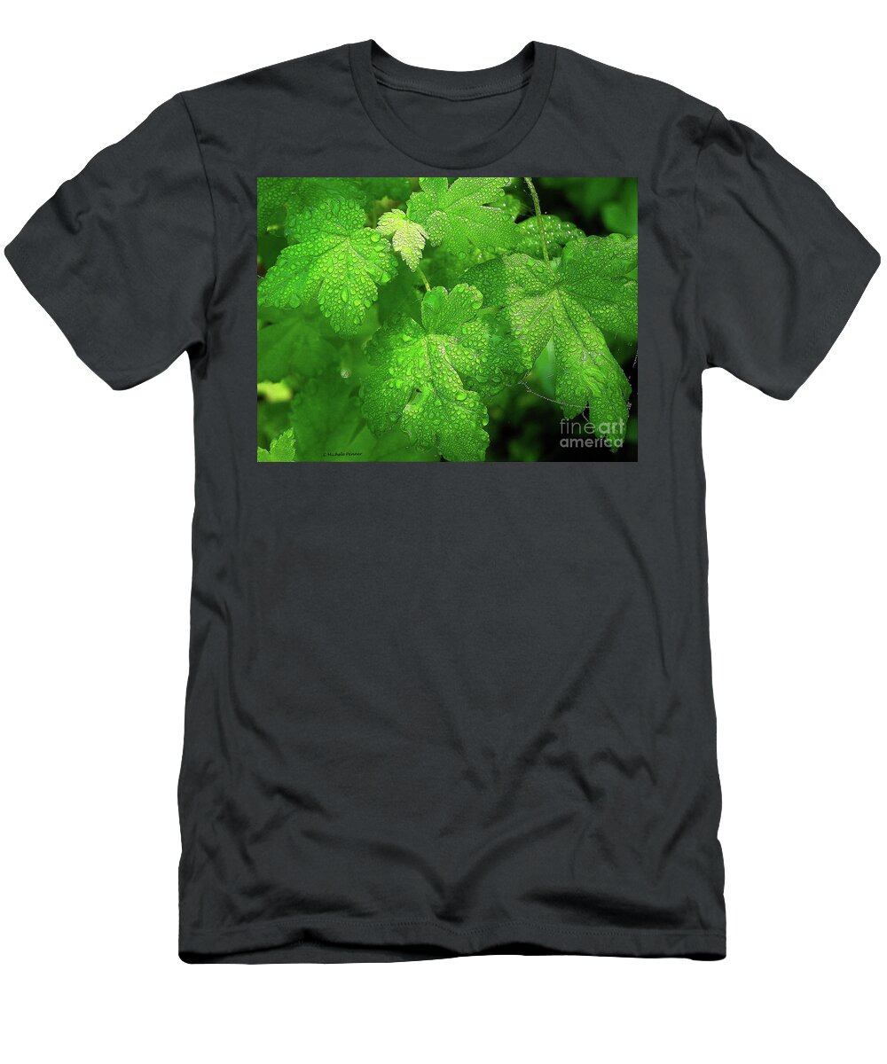 Leaves T-Shirt featuring the photograph Covered in Rain Drops by Michele Penner