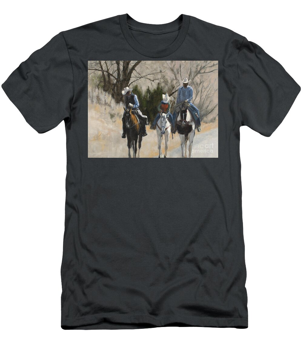 Cowboys T-Shirt featuring the painting Cowboys by Tate Hamilton