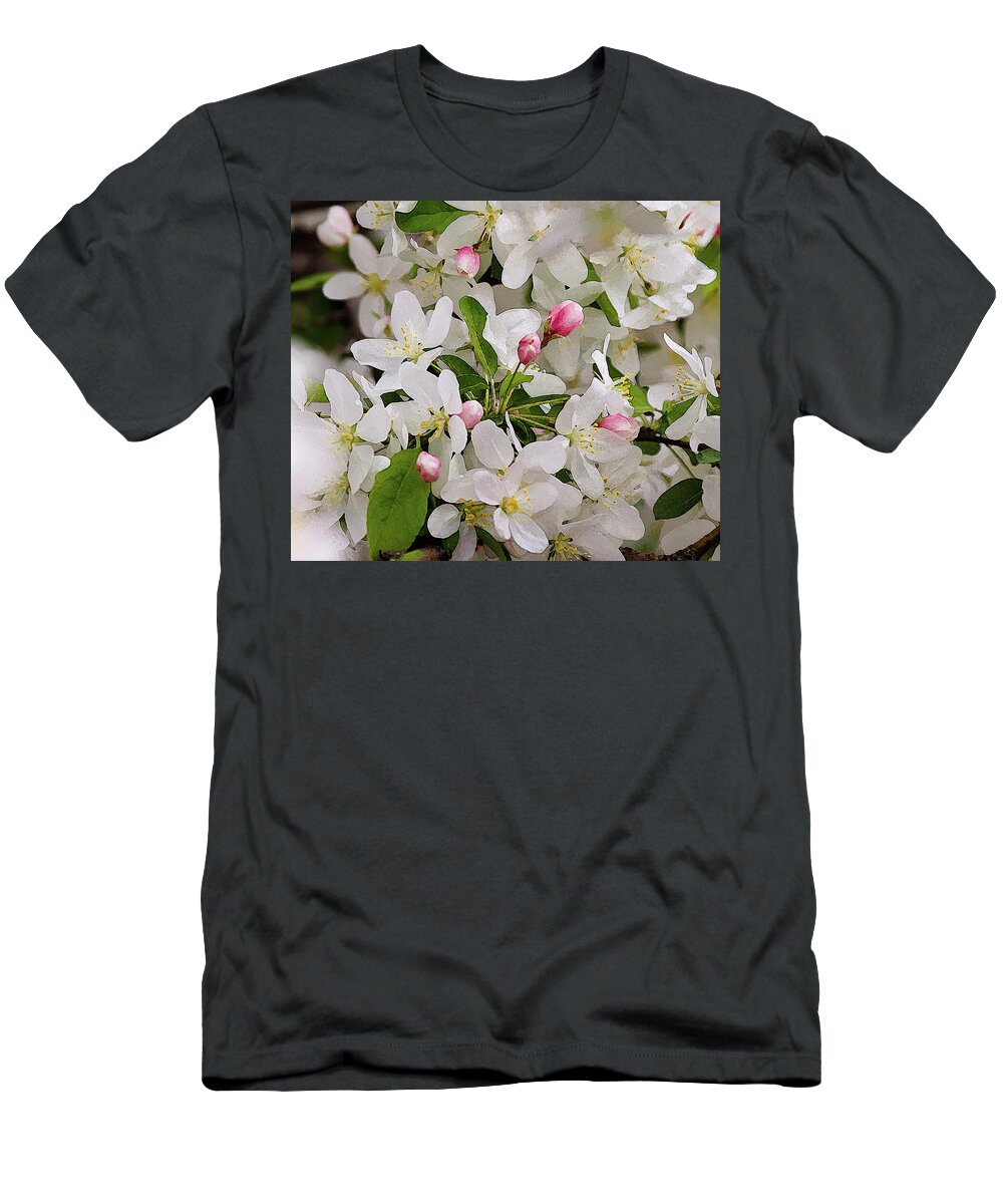 Crabapple Blossoms T-Shirt featuring the photograph Crabapple Blossoms 5 - by Julie Weber