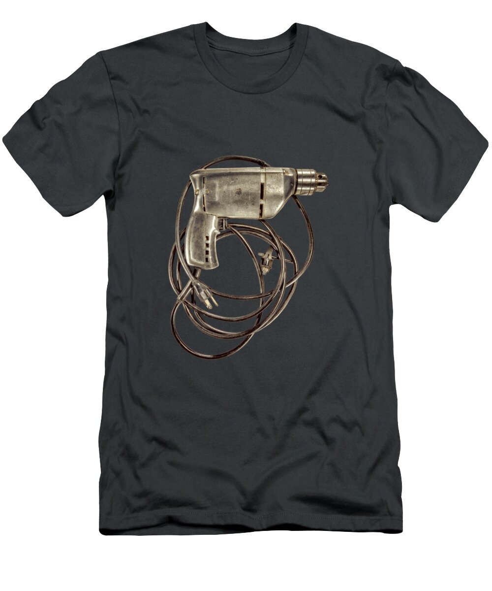 Antique T-Shirt featuring the photograph Craftsman Drill Motor BS on Black by YoPedro