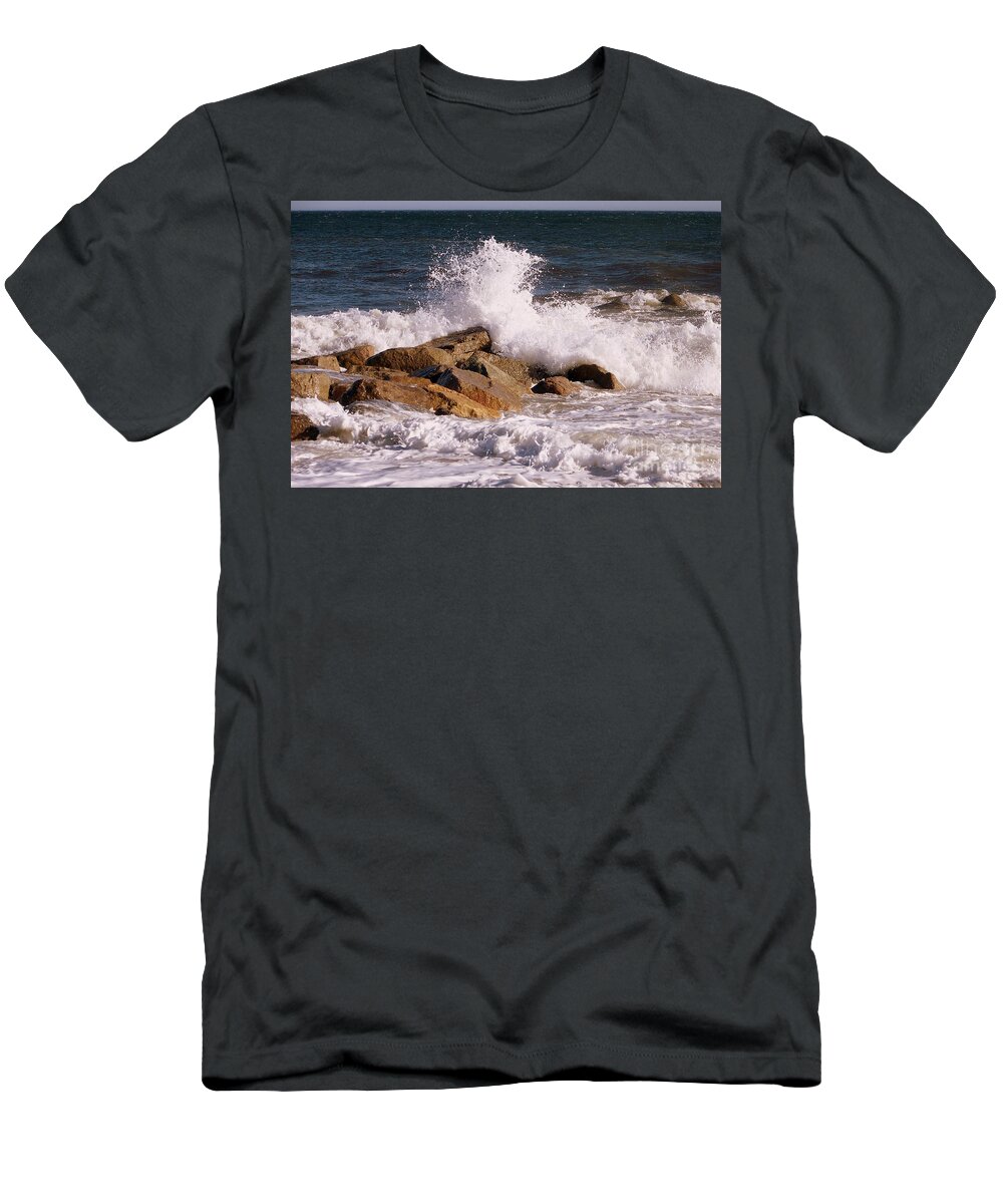 Seascape T-Shirt featuring the photograph Crashing Surf by Eunice Miller