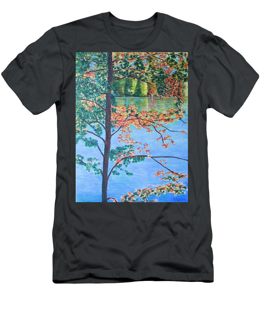Lake T-Shirt featuring the painting Crawford Lake ON by Milly Tseng