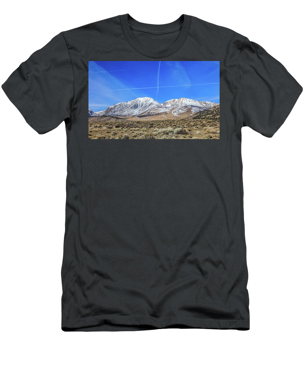 Mountains T-Shirt featuring the photograph Criss Cross above Eastern Sierras by Mark Joseph