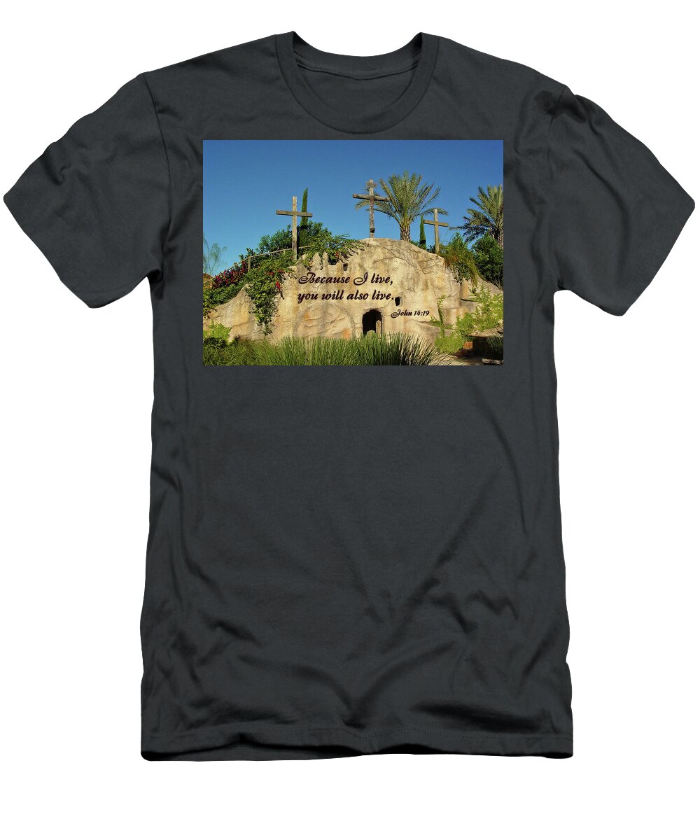 Easter T-Shirt featuring the photograph Crosses and Resurrection by Jill Lang