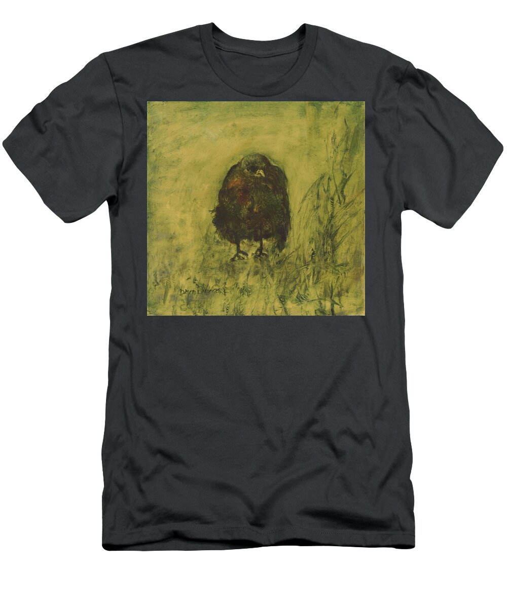 Bird T-Shirt featuring the painting Crow 26 by David Ladmore