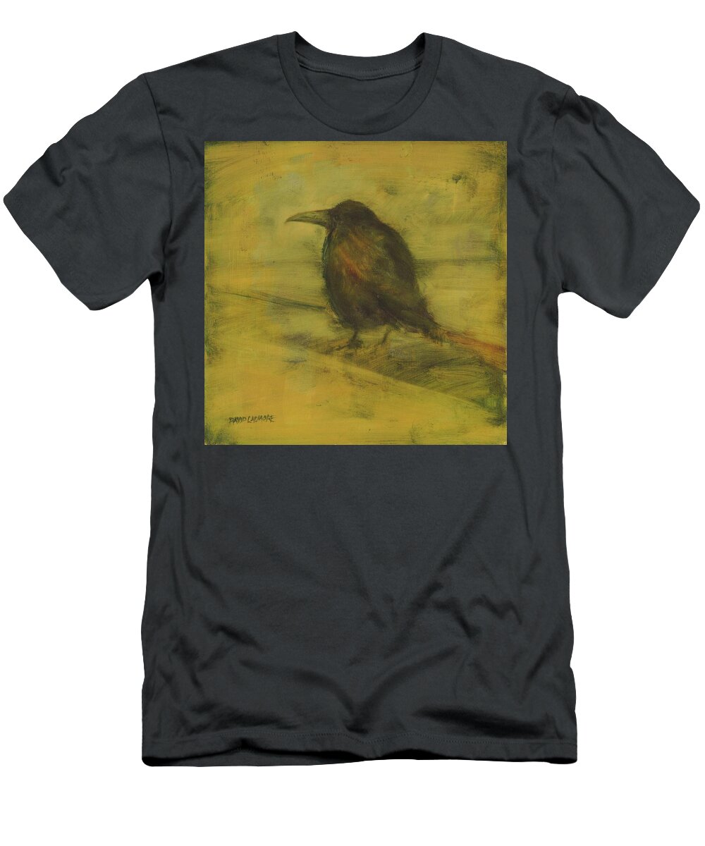 Bird T-Shirt featuring the painting Crow 27 by David Ladmore