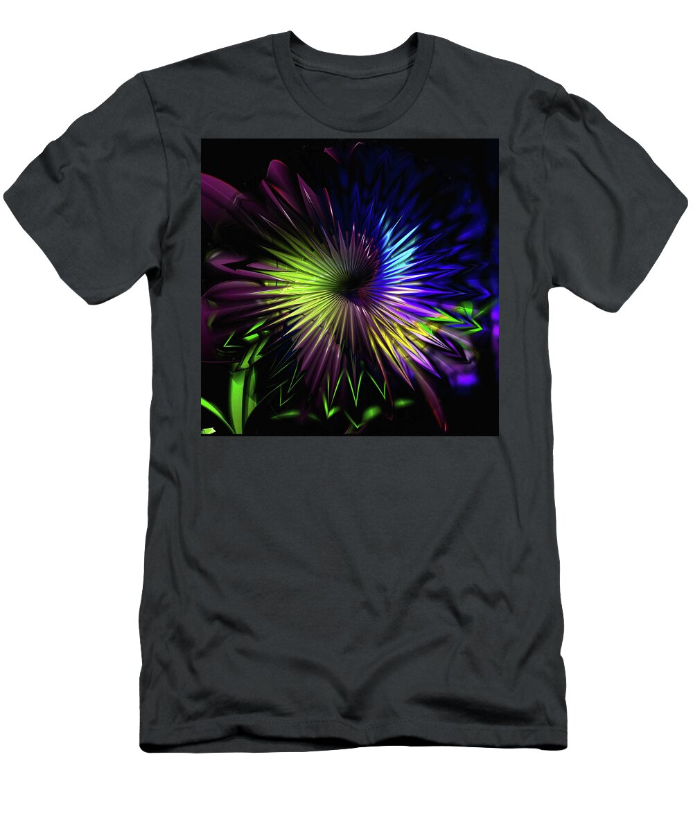 Surreal T-Shirt featuring the digital art Crystal Flower by Kathy Kelly
