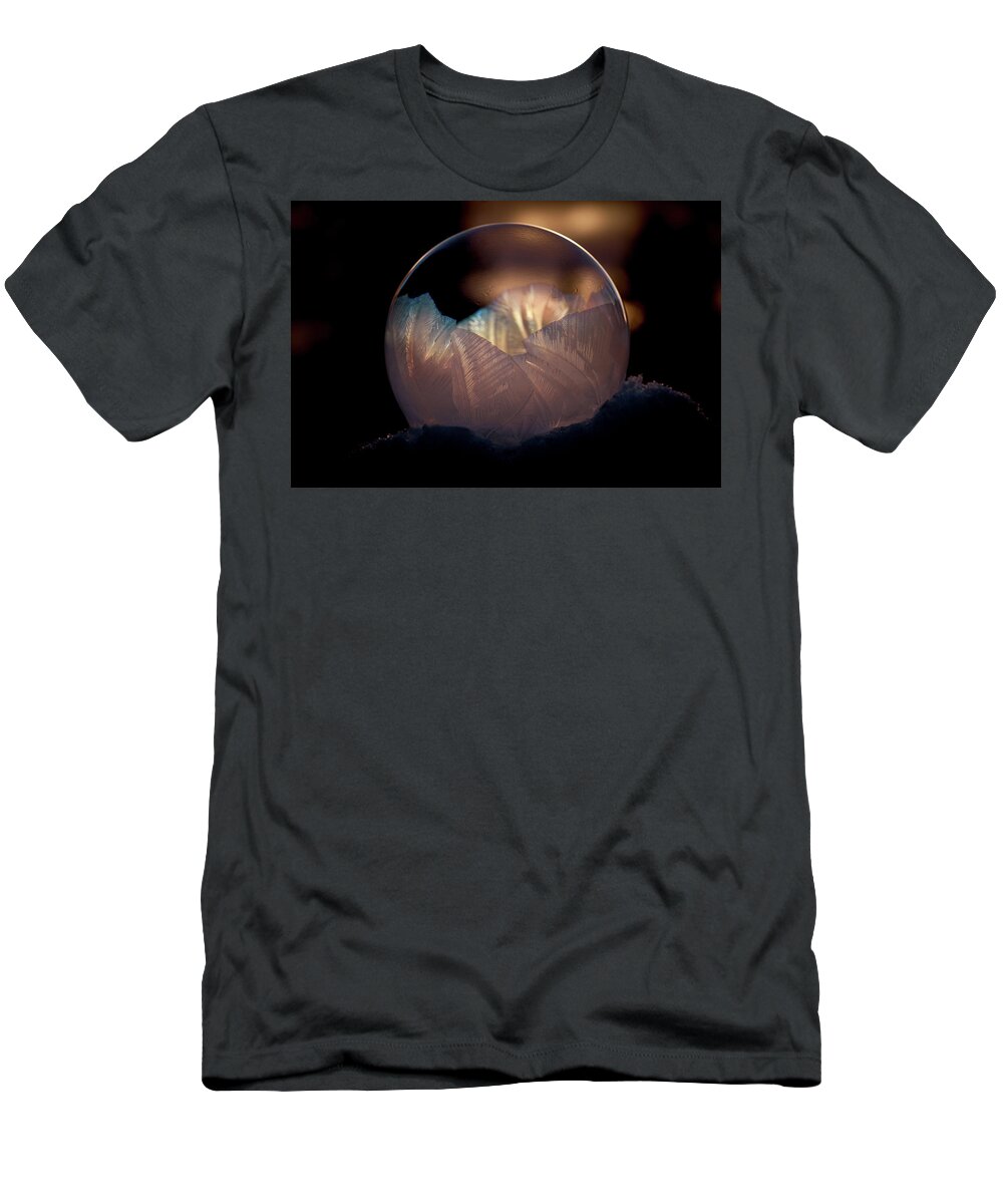Crystallizing Bubble T-Shirt featuring the photograph Crystallizing Bubble by Loni Collins