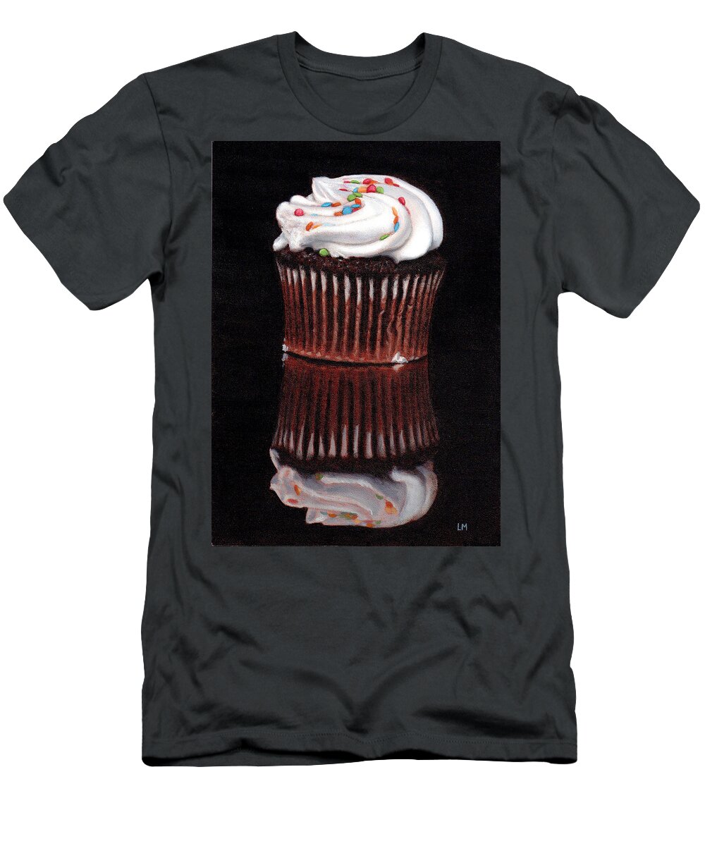 Cupcake T-Shirt featuring the painting Cupcake Reflections by Linda Merchant