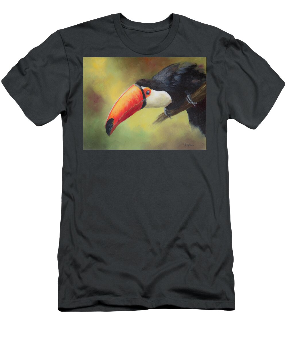 Toucan T-Shirt featuring the painting Curious by Kirsty Rebecca