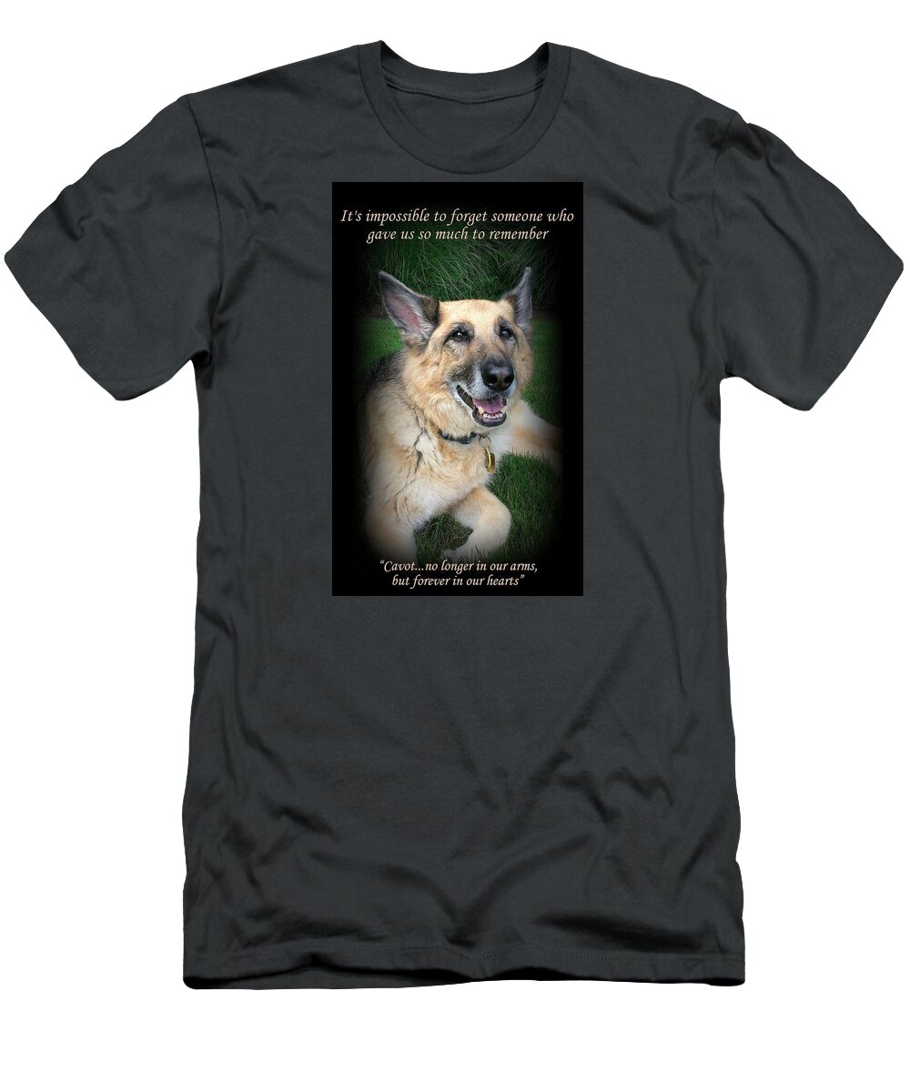 Quote T-Shirt featuring the photograph Custom Paw Print Cavot by Sue Long