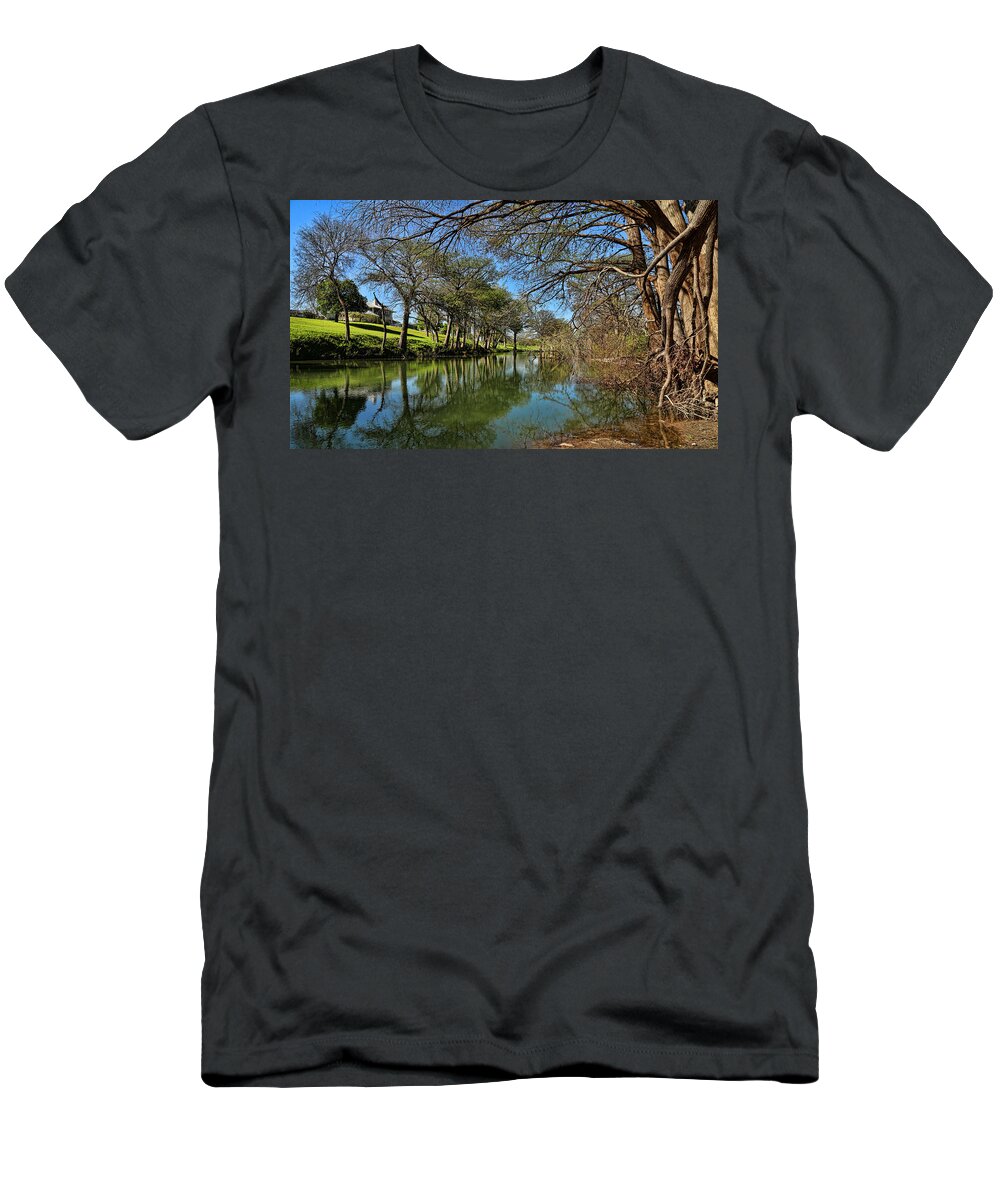 Cypress Bend Park T-Shirt featuring the photograph Cypress Bend Park Reflections by Judy Vincent