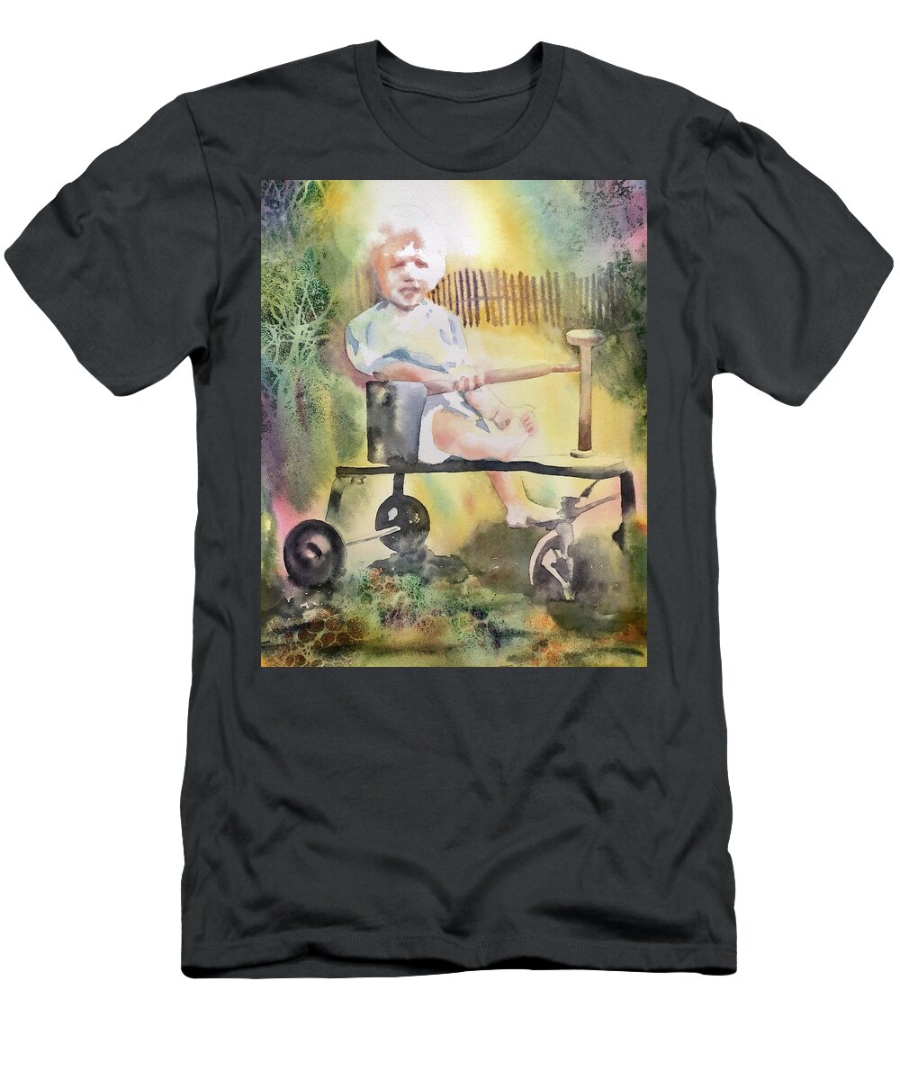  T-Shirt featuring the painting Dad Circa 1934 by Tara Moorman