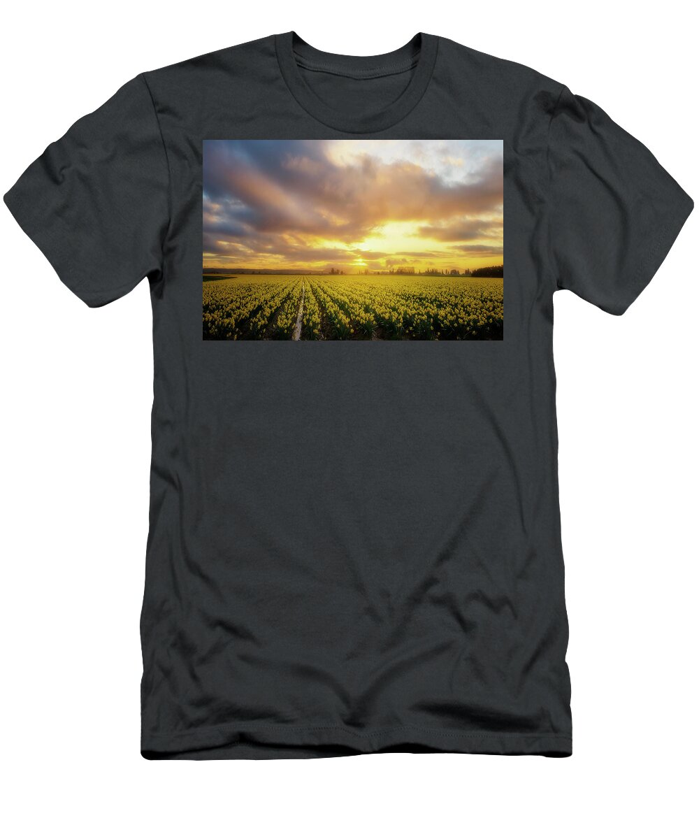 Daffodil T-Shirt featuring the photograph Daffodil Sunset by Ryan Manuel