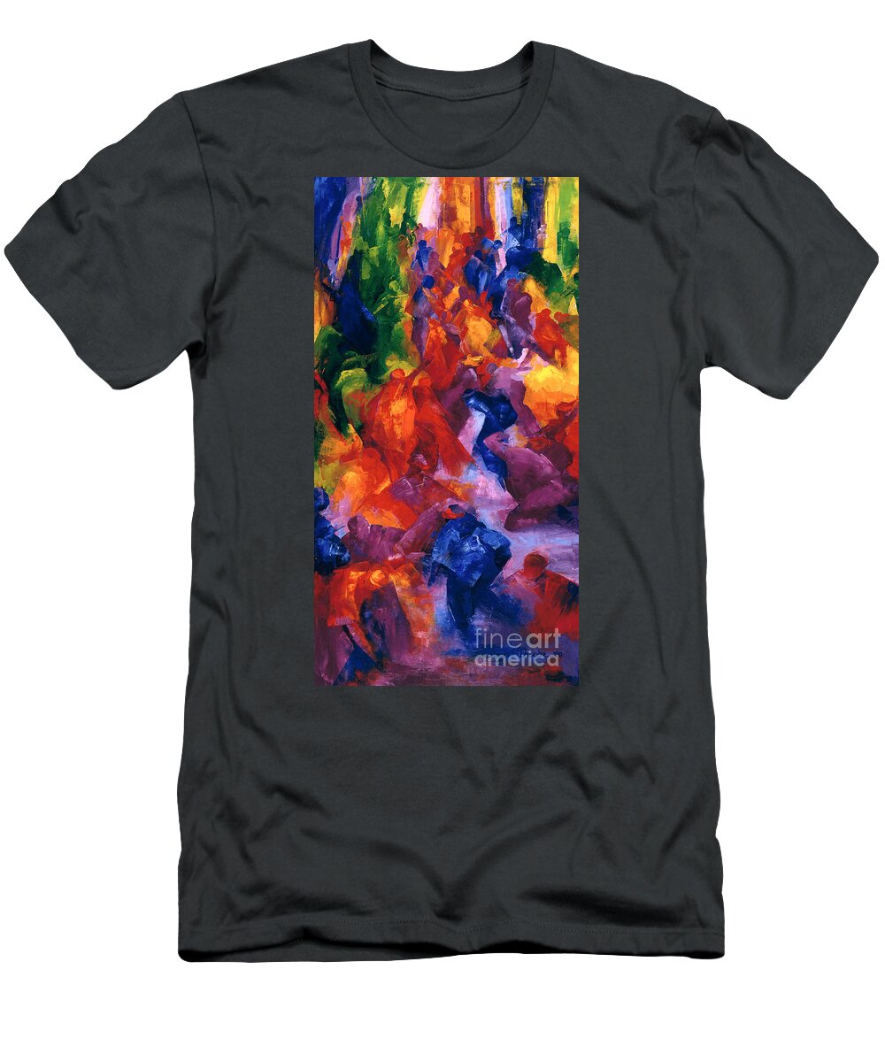 Dance 2 T-Shirt featuring the painting Dance by Bayo Iribhogbe