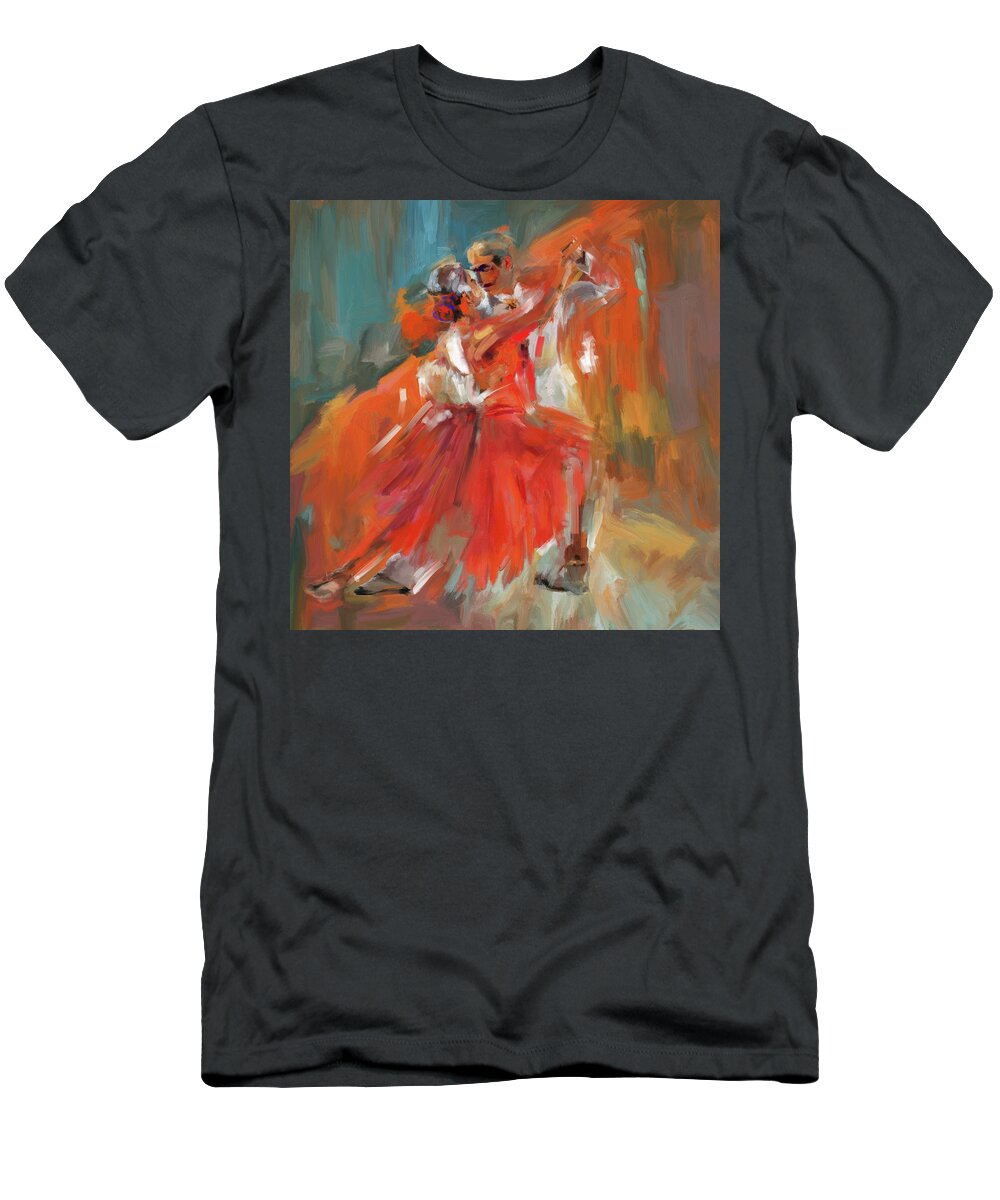Flamenco T-Shirt featuring the painting Dancer 284 1 by Mawra Tahreem