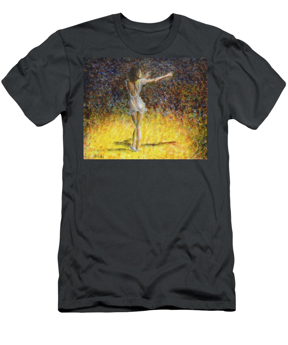 Dancer T-Shirt featuring the painting Dancer Spotlight by Nik Helbig