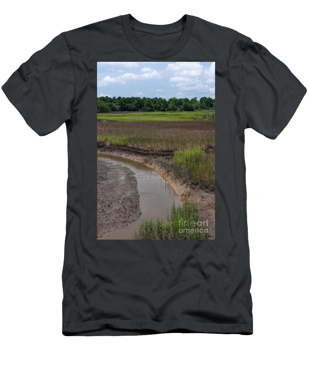 Daniel Island T-Shirt featuring the photograph Daniel Island Life on the Creek by Dale Powell
