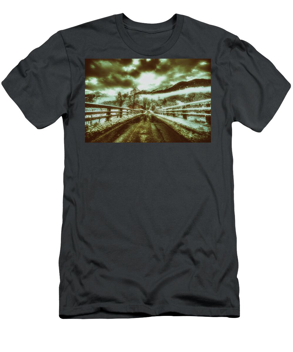 Sunrise T-Shirt featuring the photograph Dark Days Of Winter by Mountain Dreams