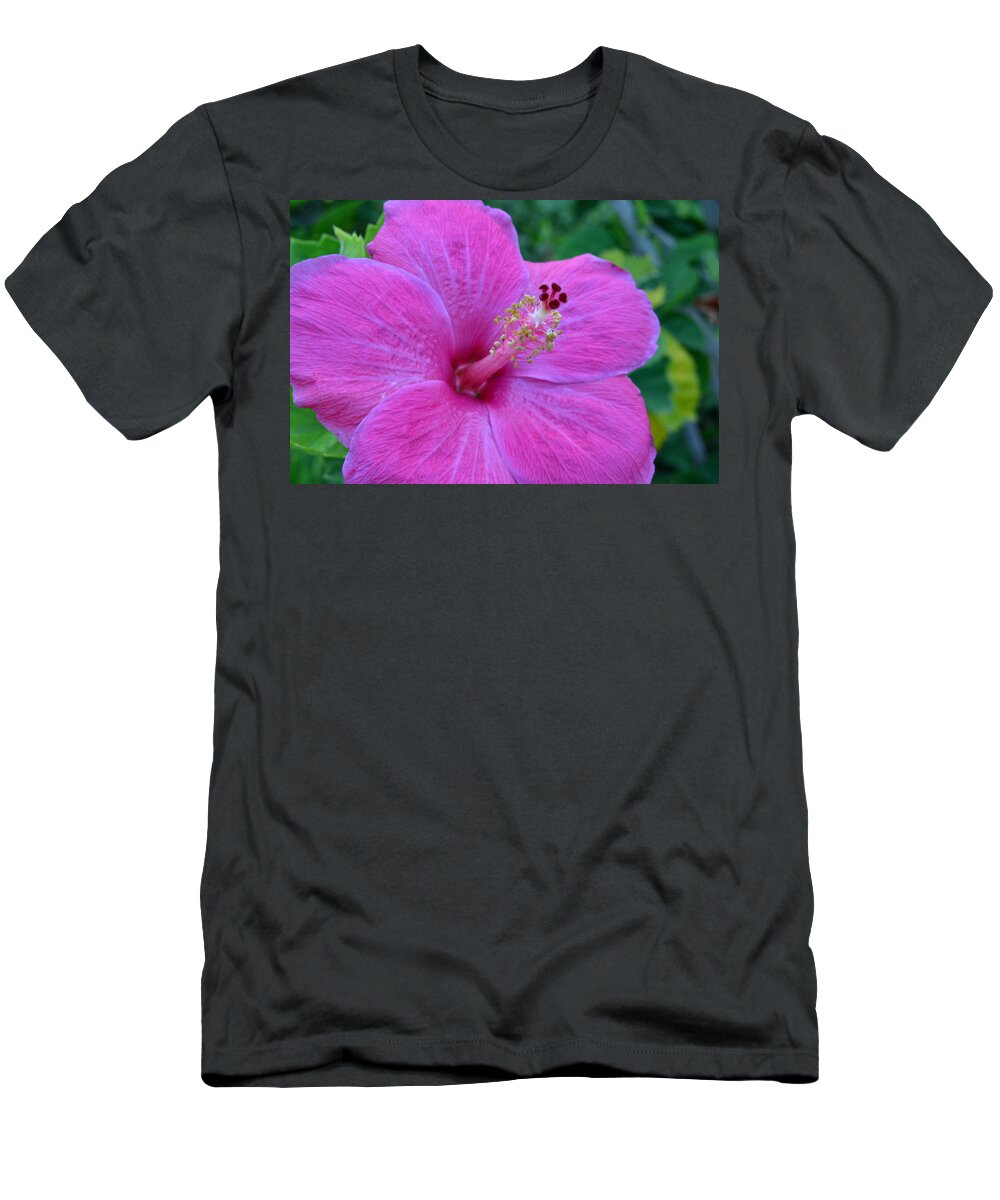 Flower T-Shirt featuring the photograph Dark Pink Hibiscus by Amy Fose