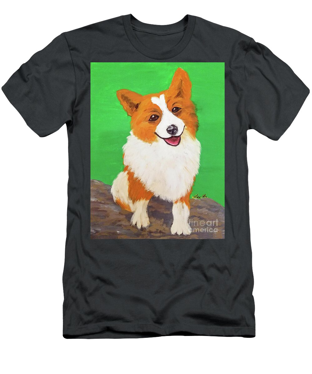 Dog T-Shirt featuring the painting Date With Paint Feb 19 Sr Edward by Ania M Milo