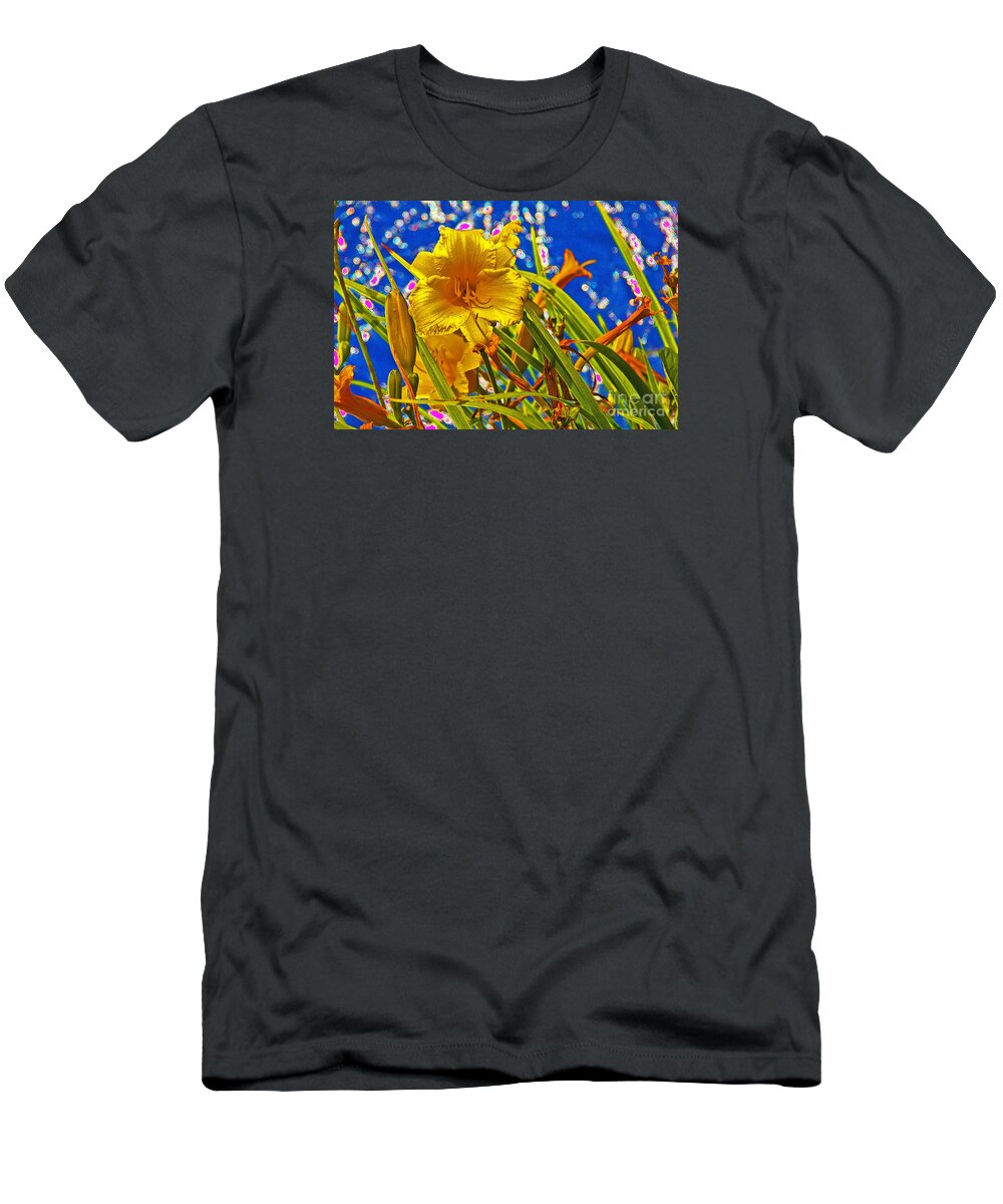 Day Lilies T-Shirt featuring the photograph Day Lilies in the Sky with Diamonds by David Frederick